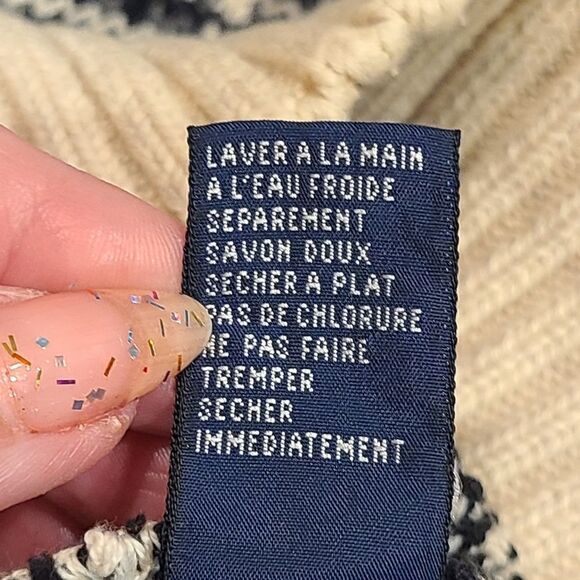 Vintage 90s Heavy Knit Plaid Tommy Hilfiger Sweater Preppy Nautical pullover | L - Picture 9 of 10